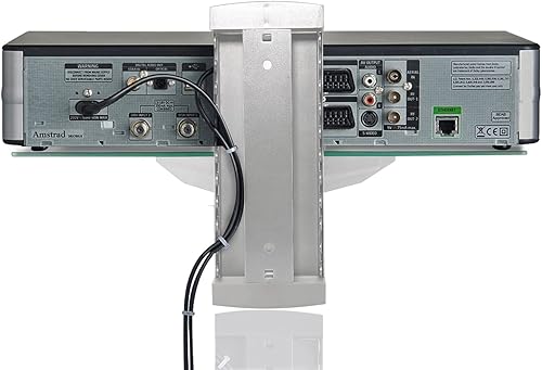 Miniatura 13 de suptek Soporte de altavoz, estante de vidrio flotante para reproductores de DVD/cajas de cable/consolas de juegos/accesorios de TV, 2 estantes,