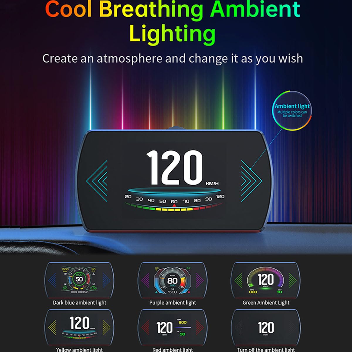 P12 5.8 TFT OBD2 Hud Head Up Pantalla Digital Coche Velocidad Proyector Ordenador de a bordo OBD2 Velocímetro Parabrisas Projetor