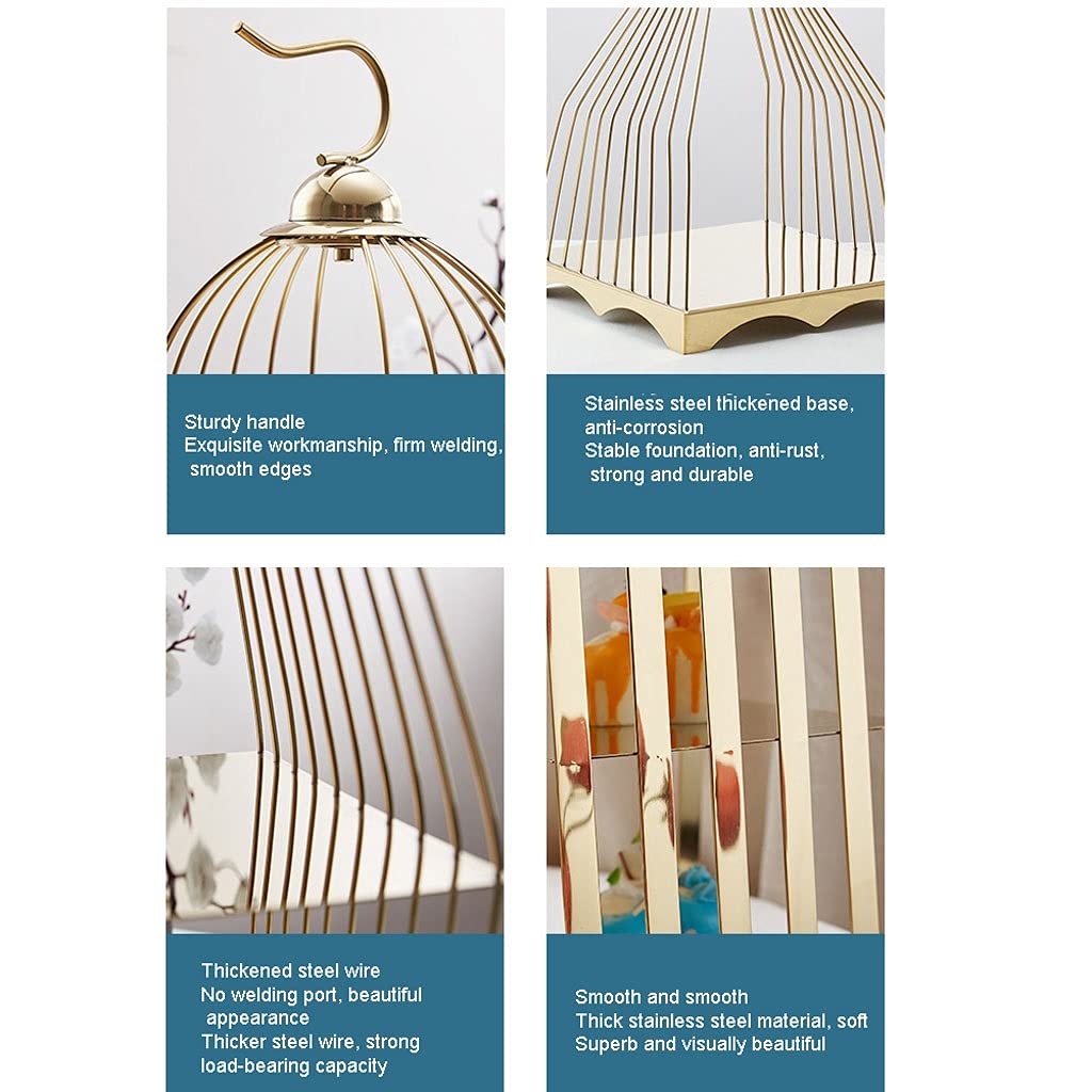 Bandejas para tartas Steel de acero inoxidable Jaula de pastelería Postre estante creativo autoservicio Treaje de té Tea Rotura Estante Postre Tabla Dos o tres capas de vajilla Soporte para Tartas