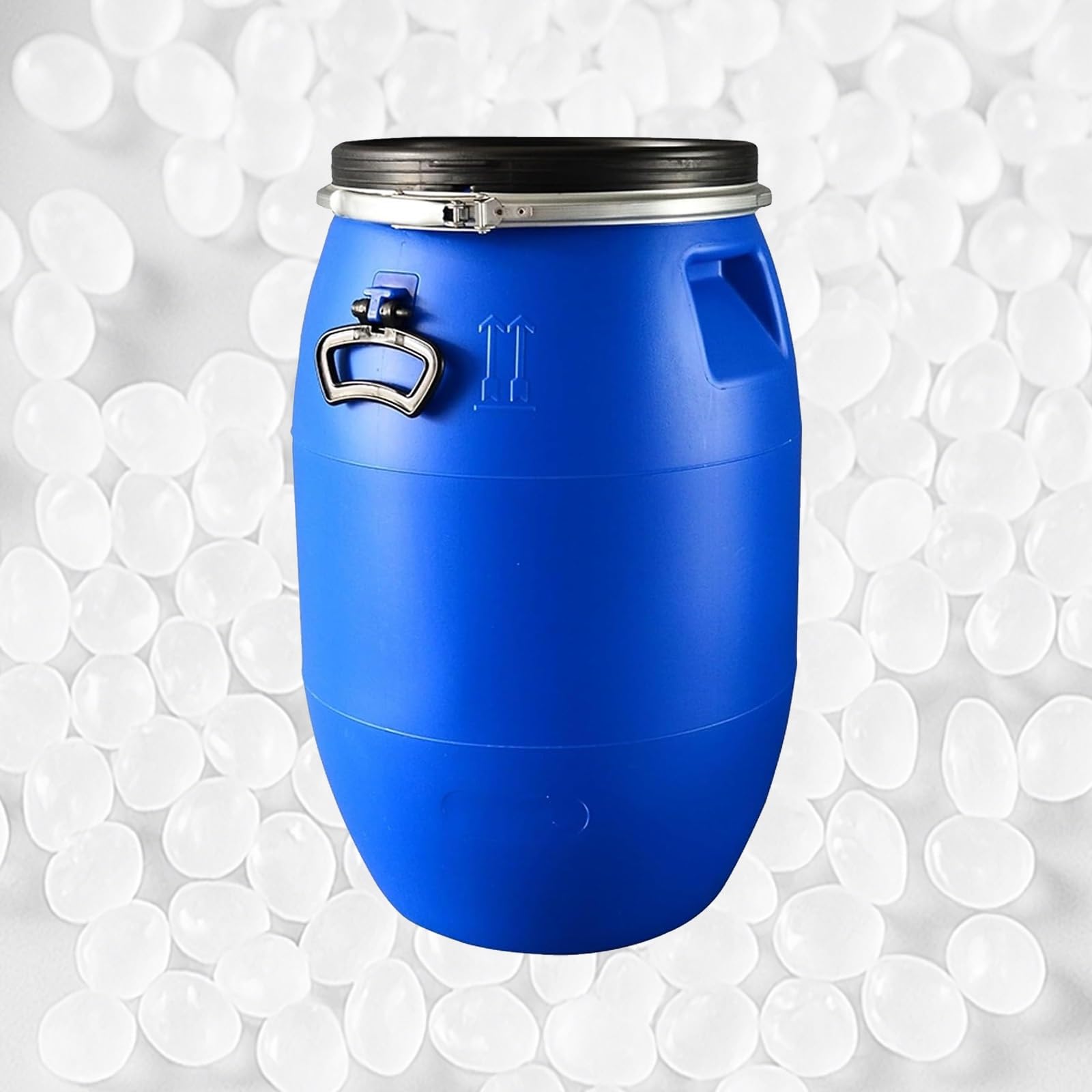 Plastic Drum,Food Grade Plastic Barrel with Lid,Rain Barrel for Shipping Air Tight Industrial Storage Container Blue(50L)