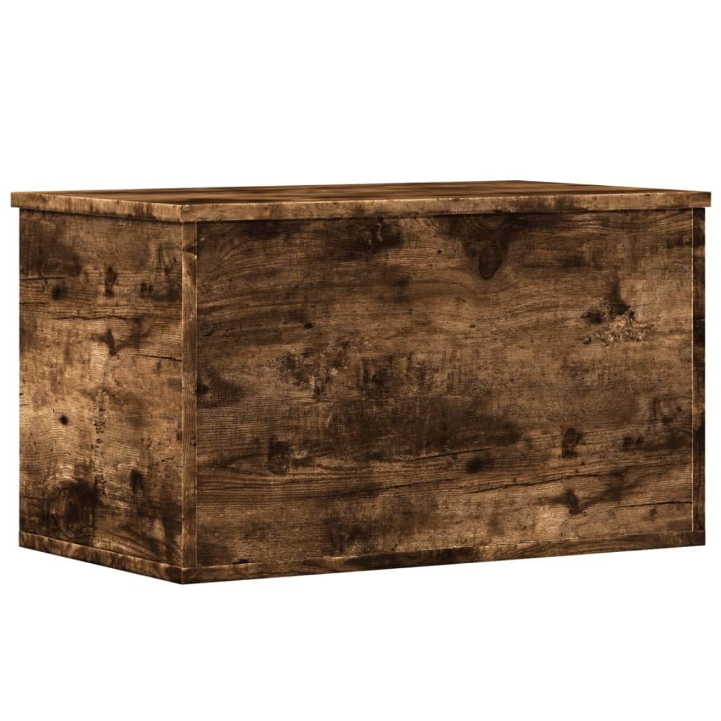 Vidaxl Smoked Oak Storage Box, Storage Chest For Hallway Living Room, Blanket Box For Clothes, Toy Box With Lid, Trunk, Engineered Wood