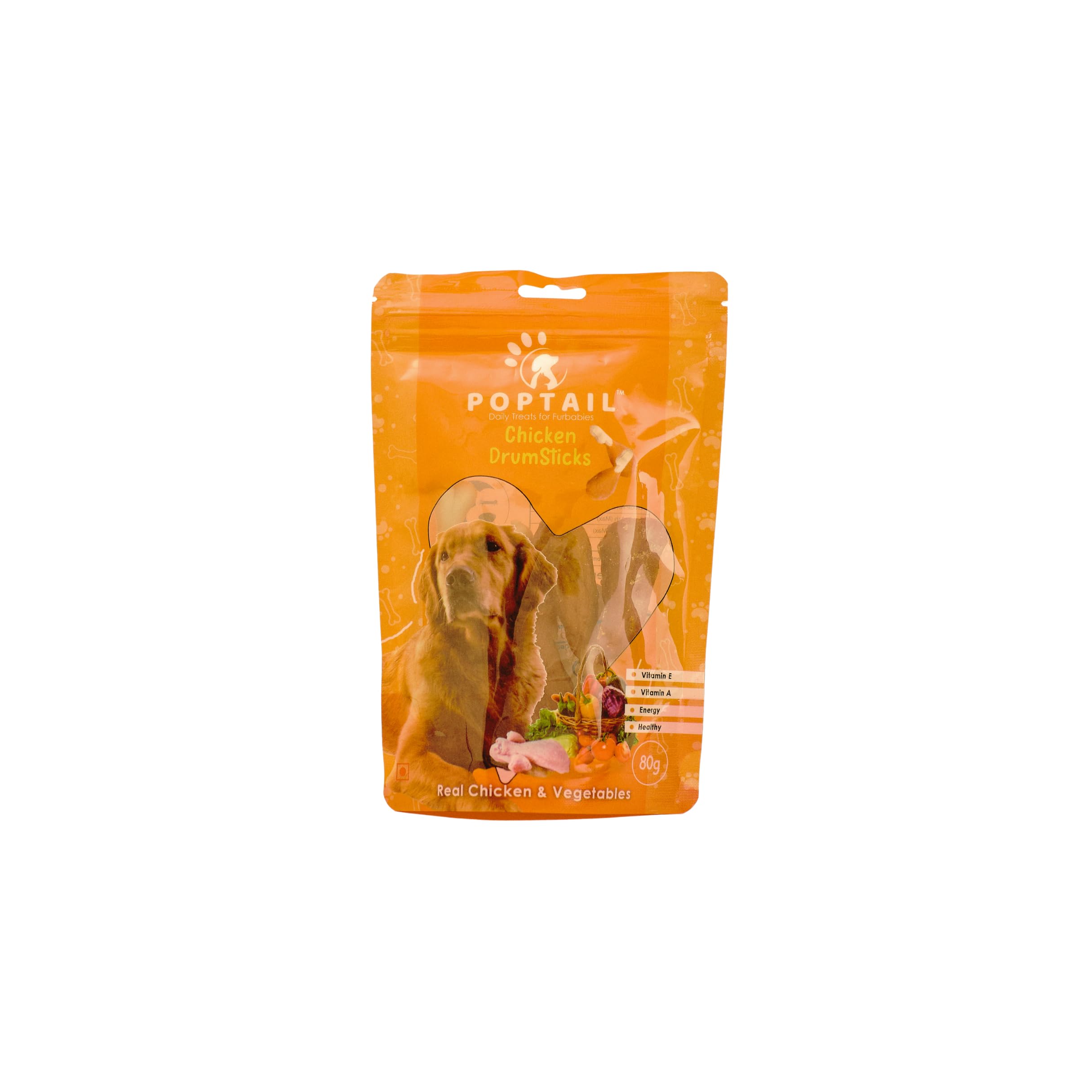 Poptail Chicken Drumsticks - Dog Treats - Human Grade Chicken - Rich in Protein - Good for All Life Stages Dogs - (Pack of 1-80g) (B0CVJJQ8H5) Amazon Price History, Amazon Price Tracker