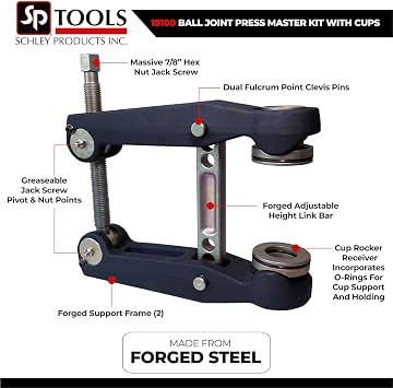 Schley Tools - 18100 Ball Joint Press Master Kit with Cups