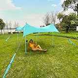 Red Suricata Premium Multi-Terrain Beach Tent & Beach Canopy in Backpack, UPF50 Sun Beach Shade, Pop Up Camping & Picnic Sunshade with 4 Poles, 4 Pole Anchors & 4 Tent Screws, Sun Shelter (Lrg Turq)