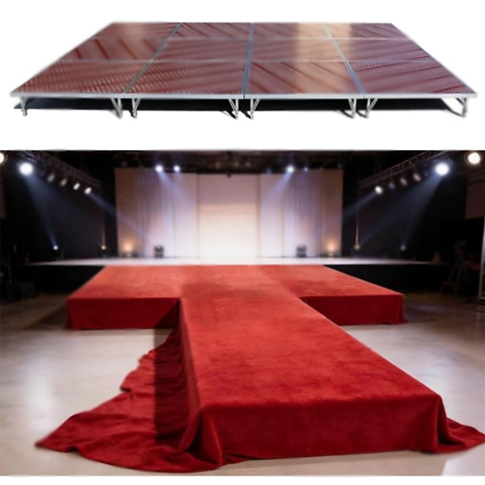 Palco portatile, Palco pieghevole per eventi, Disponibili tre opzioni di altezza, Palcoscenico pieghevole e portatile Per band, eventi scolastici, matrimoni, batteria, concerti e locali(20cm)