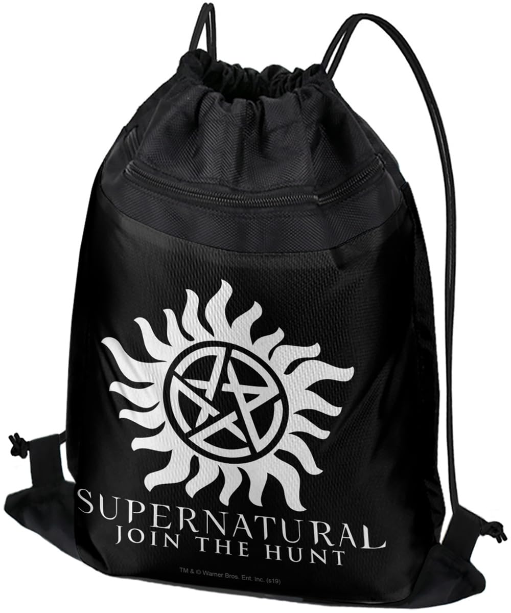LOGOVISION Supernatural Anti Possession Symbol Drawstring Backpack Sports Bag Sackpack 17