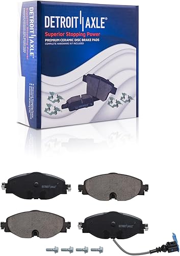 Miniatura 9 de Detroit Axle - Kit de frenos para VW Golf SportWagen 2015-2021, rotores de freno de disco ranurados perforados, pastillas de freno de cerámica 2016