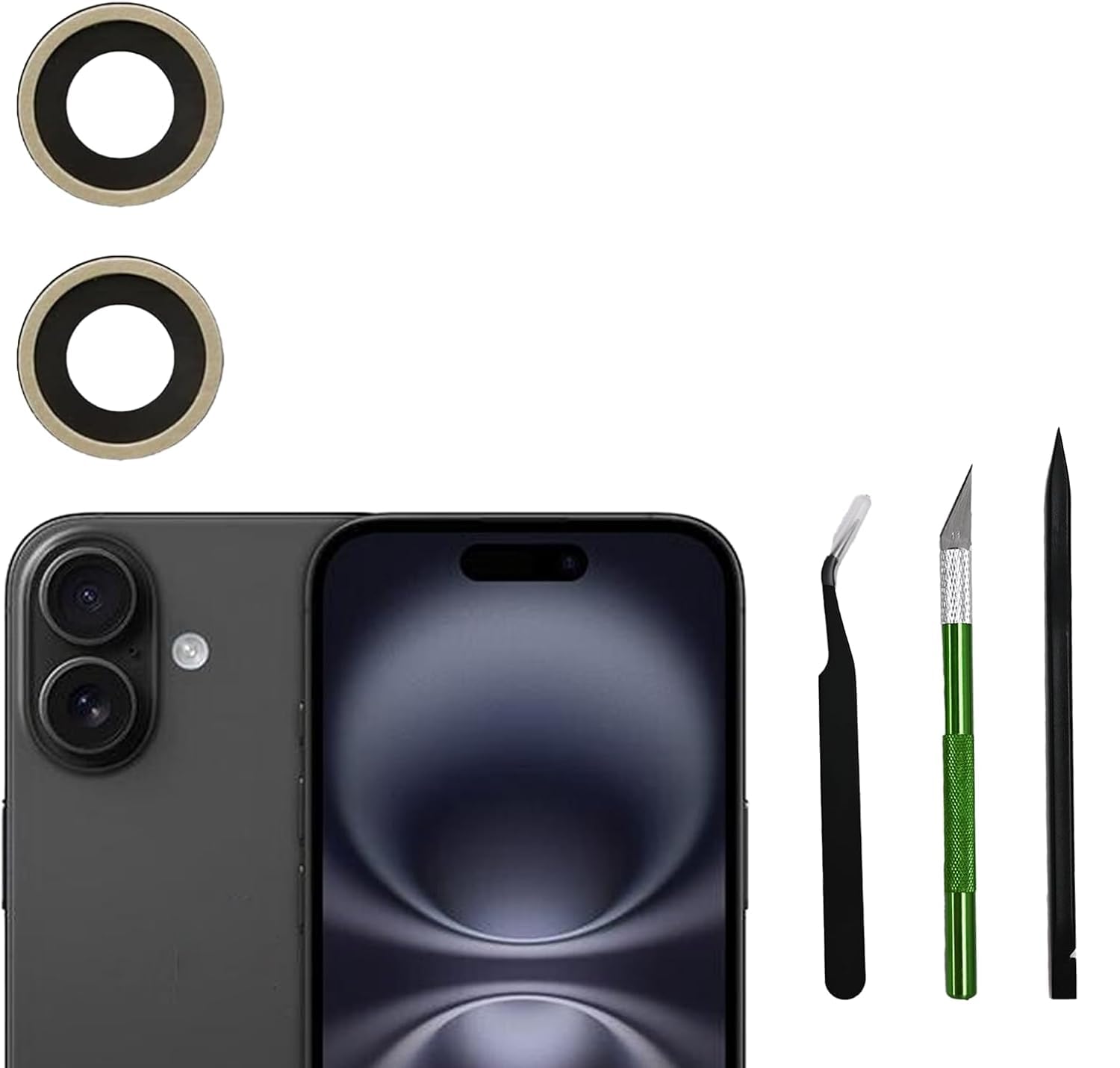 2pcs/ Set Back Camera Lens Glass Replacement for iPhone 16 Plus