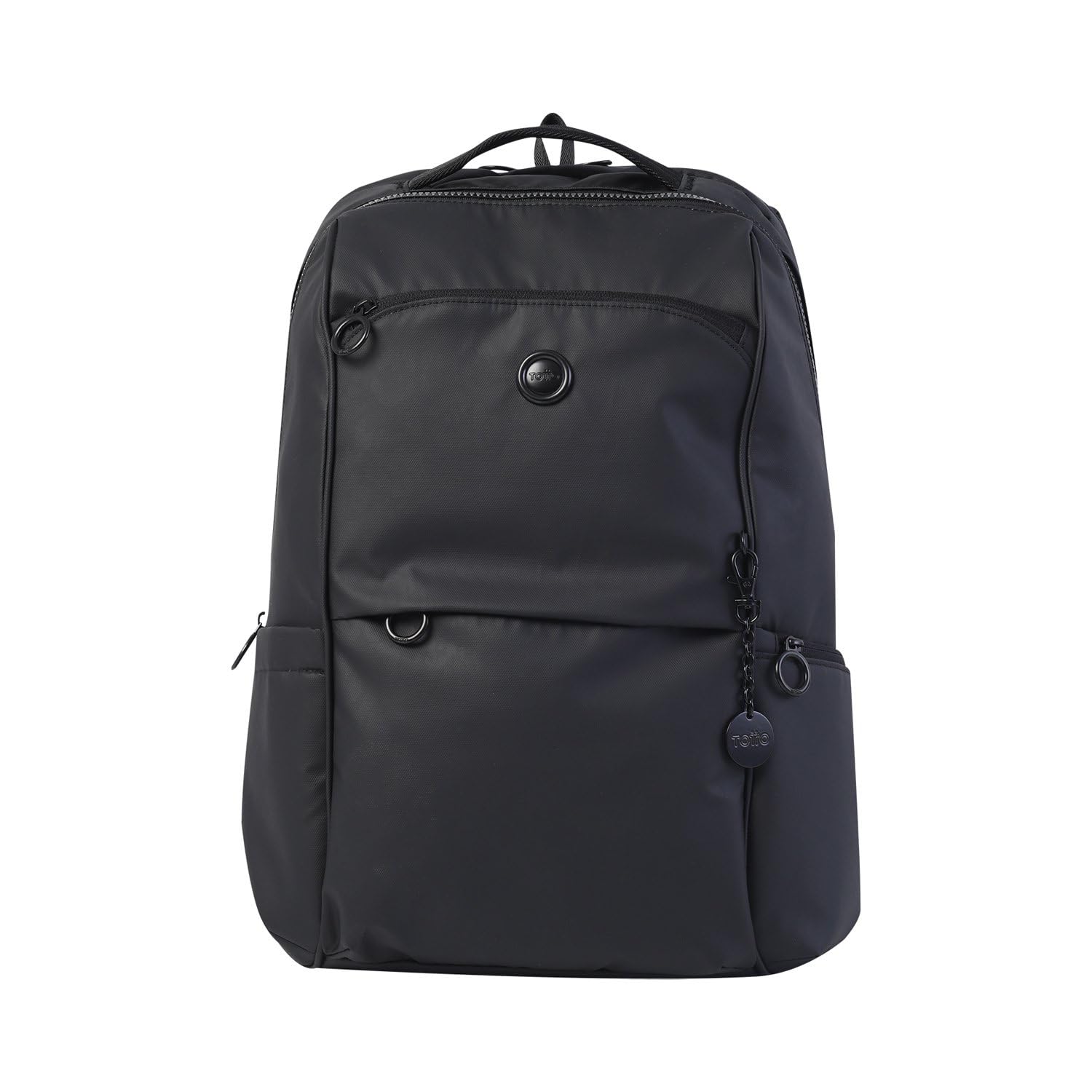 TOTTO - Mochila para Ordenador Portátil de 16 Pulgadas, Modelo Laila, Capacidad 23 L, 1 Compartimento, Bolsillos con Cremallera, Bolsillo Secreto, Bolsillo Botella, Correa para Maleta, Color Negro