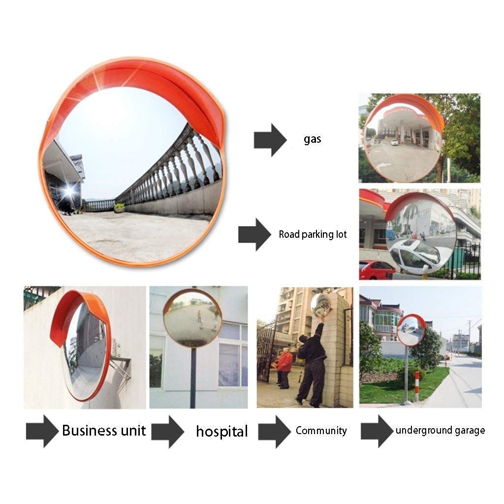 Specchio di Sicurezza Convesso, Specchio per Traffico Interno ed Esterno da 45-120 cm - estende Il Campo visivo per Aumentare la Sicurezza (Colore: 100 cm)