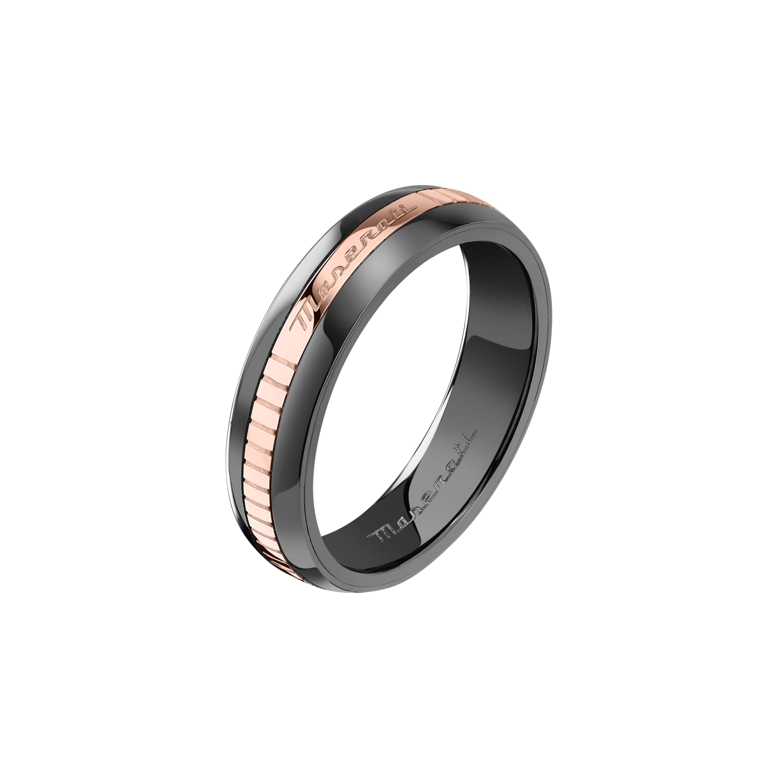 Maserati Herrenring aus Stahl, Keramik, CERAMIC Kollektion, Roségold, Geschenkideen für Männer