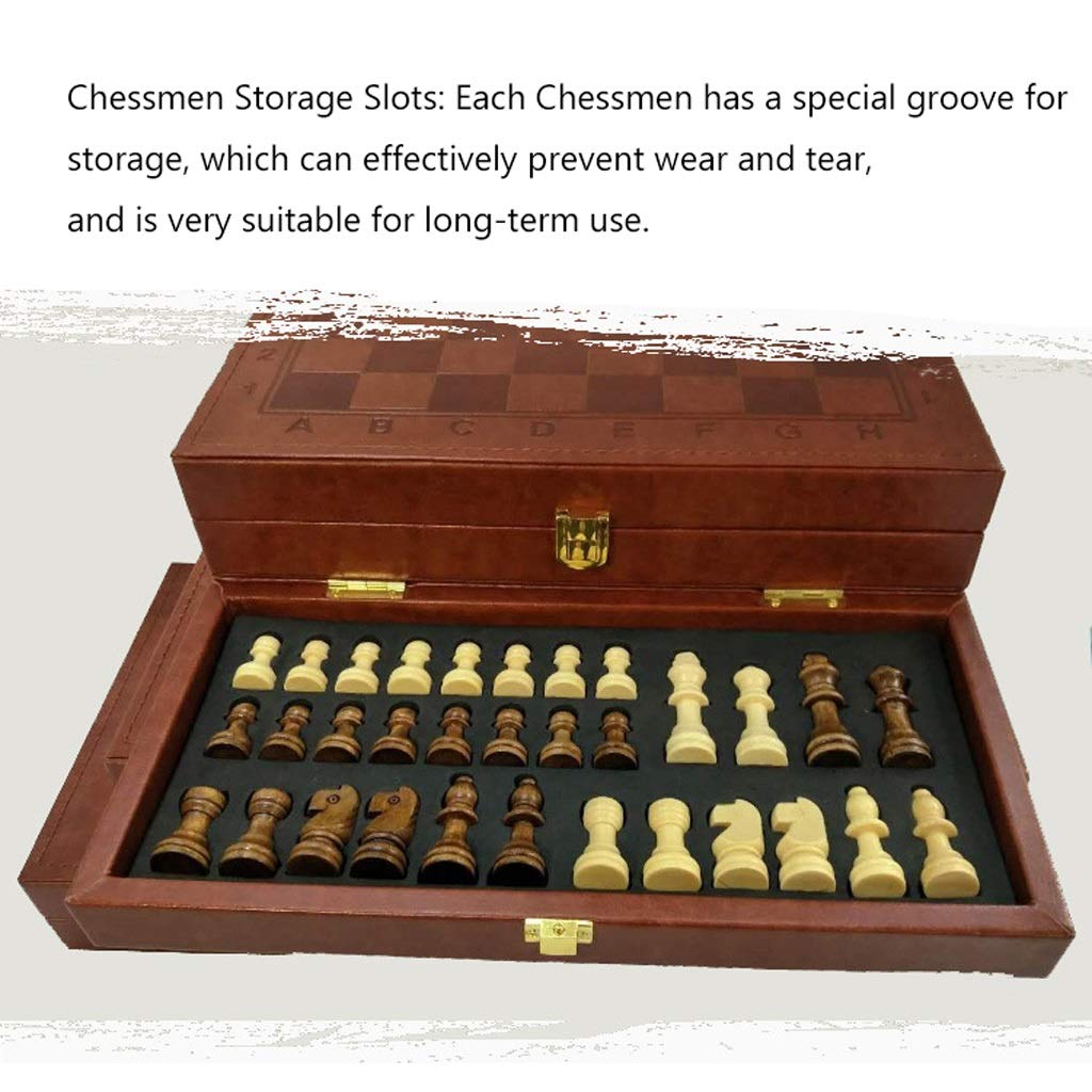 Juego de Madera, Plegable, Estrategia Lujo, Viaje, for Principiantes, Niños Adultos(13.4inch)