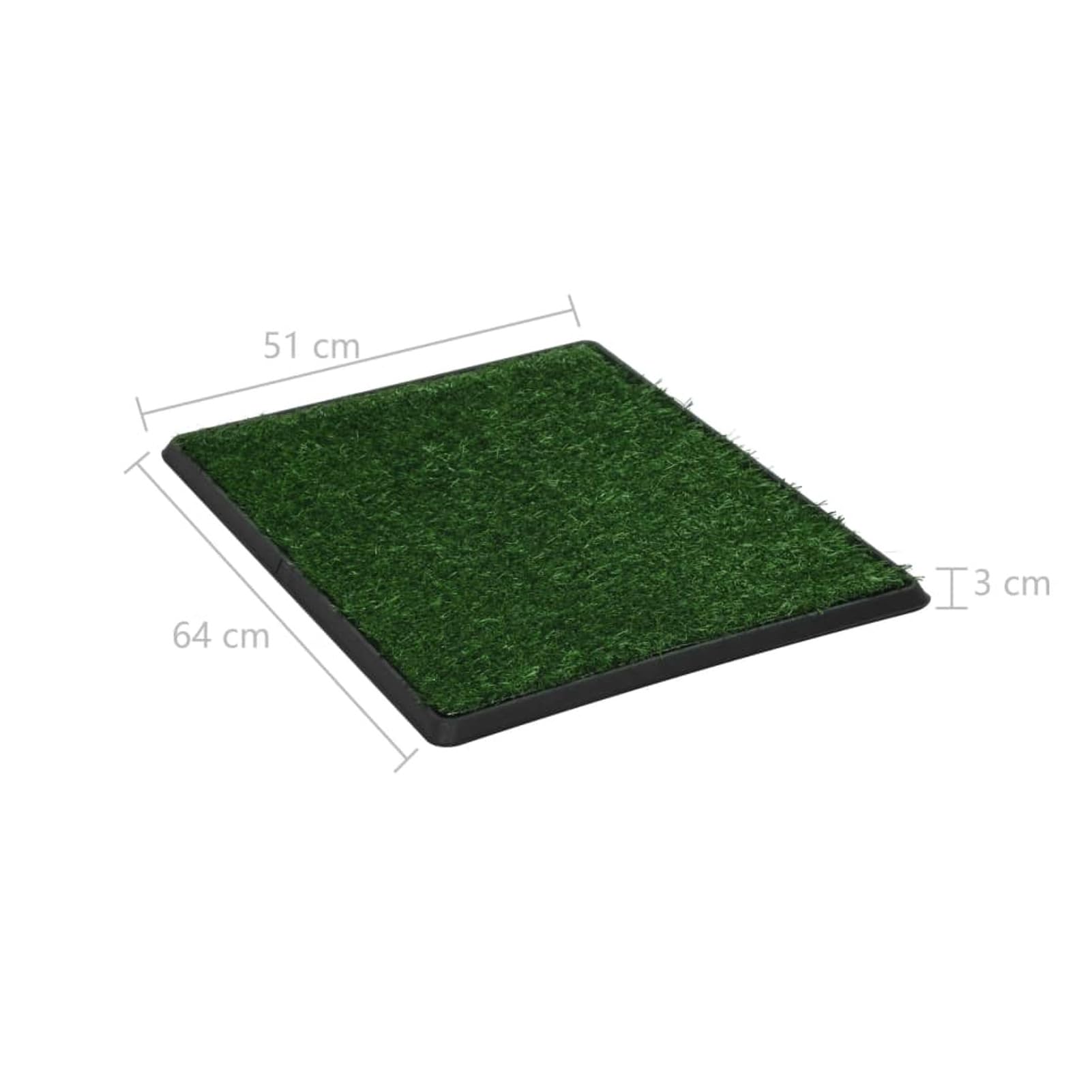 Toilette Animali con Vassoio e Prato Finto Verde 64x51x3cm WC,Materiali per l'addestramento dei Cani,Tappetini igienici per cani-170768