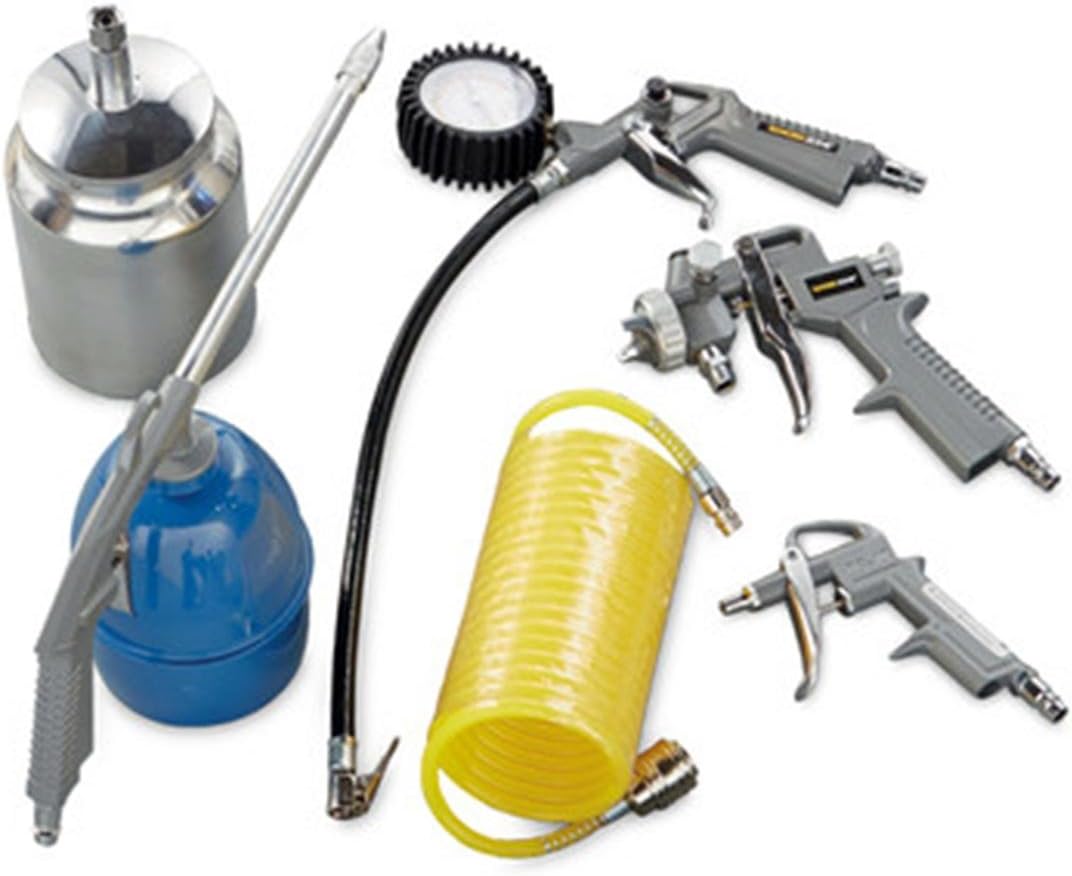 Workzone Compressor Air Accessories Kit Gun Hose Gravity Spray Tyre Inflator
