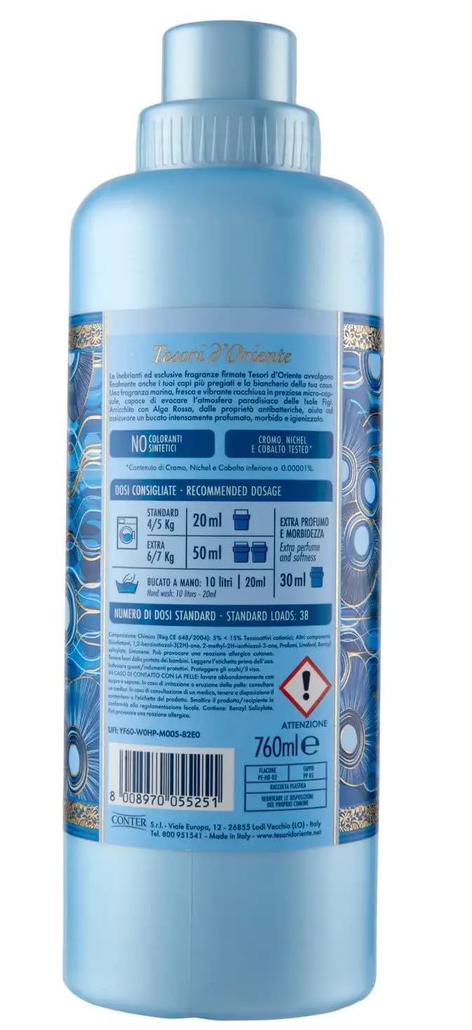 Tesori d'Oriente Persian Dream Thalasso Therapy Ammorbidente Concentrato, ammorbidente concentrato, 38 lavaggi, 760 ml + 1 polvere di talco FELCE AZZURRA 100 g