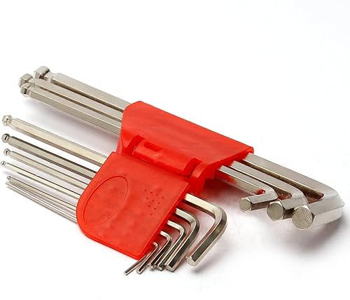 Miniatura 6 de Utoolmart Juego de llaves hexagonales métricas de extremo de bola en forma de L de 0.059 in-0.394 in 9 en 1