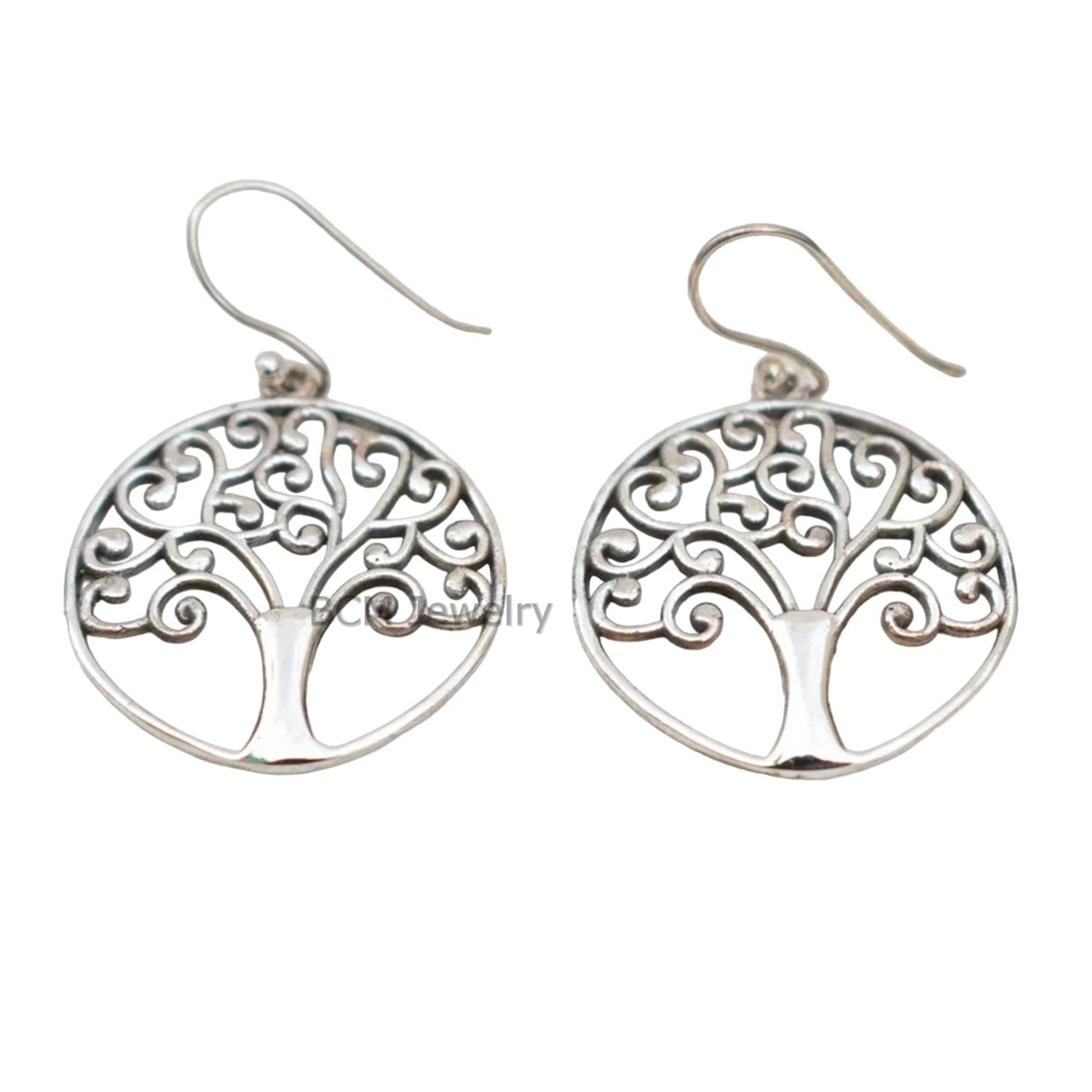 Pendientes de plata de ley 925 maciza para mujer, pendientes de regalo de dama de honor, pendientes lisos, regalo de Navidad de árbol para ella