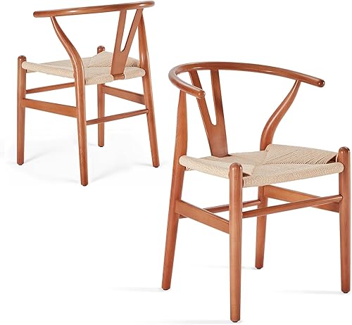 Miniatura 8 de STARY Sillas de comedor de madera Wishbone de mediados de siglo de madera moderna para tu casa de playa, totalmente montadas