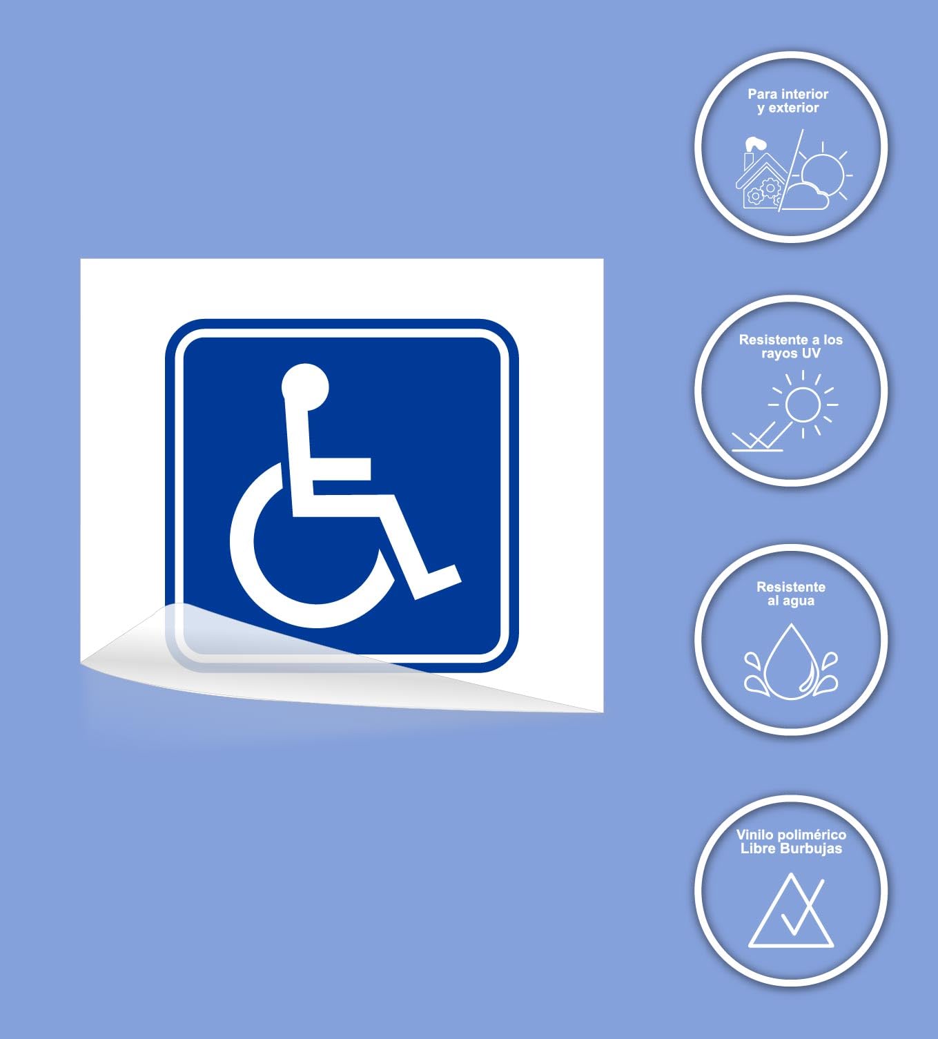 CS31911 # Adesivi in Vinile Fustellati con Simbolo Disabilà di Varie