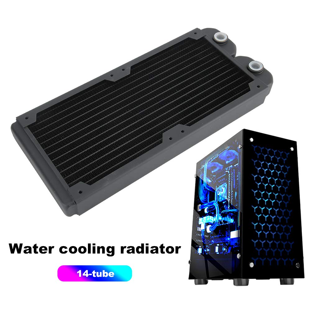Radiatore per raffreddamento ad acqua per dissipatori di calore per PC, raffreddatore ad acqua per CPU in rame con design a 14, separatore d’acqua integrato per apparecchiatur