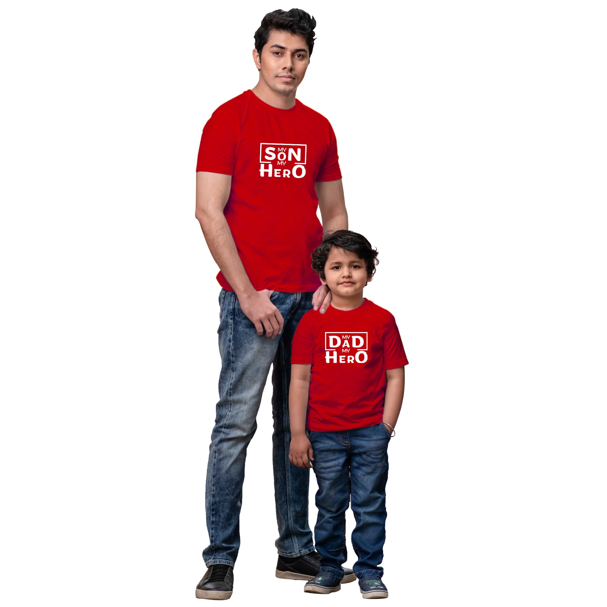 Dad Son Combo Half Sleeves T-Shirts My Dad My Hero My Son My Hero-image-28