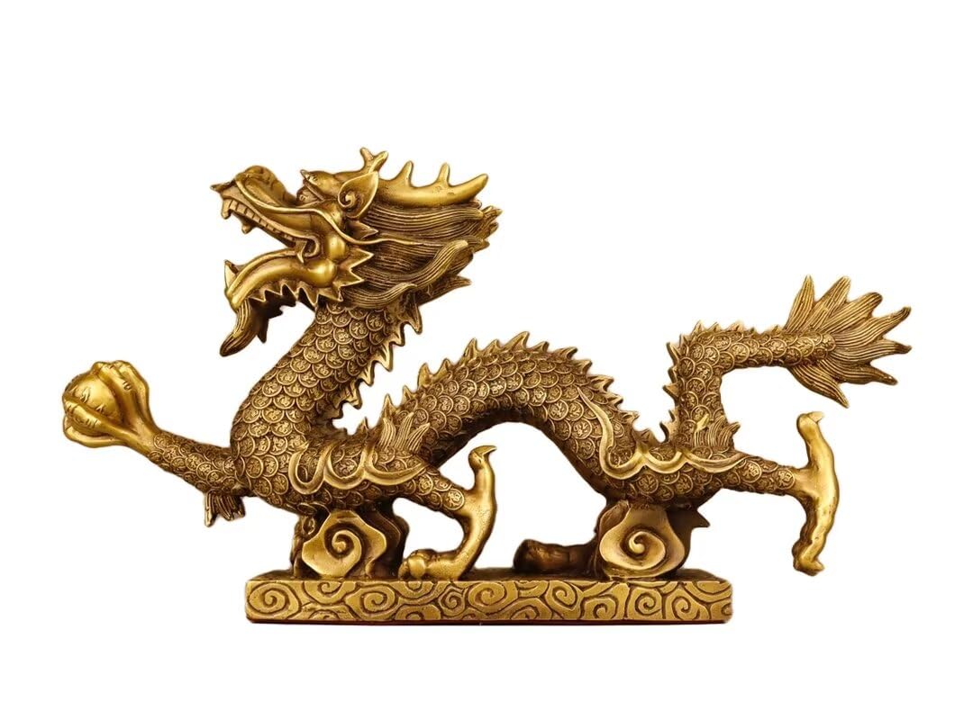 GLETSF Pure copper dog statue home decoration Feng shui fortune Teddy dog statue, 10 * 5 * 12cm0.36kg,12*-10 * 18 * 18cm1.4kg