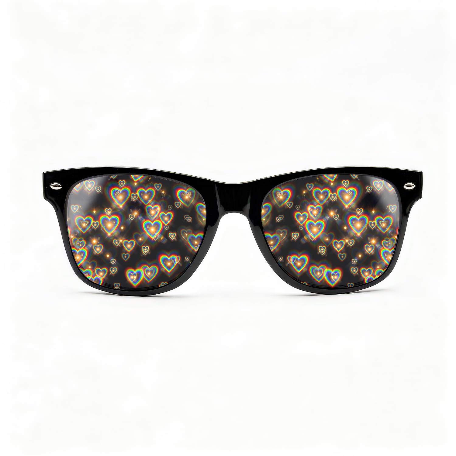 GloFX Heart Effect Diffraction Glasses - See Hearts! - Special Effect Rave EDM Festival Light Changing Eyewear Black Size: 2020 Model