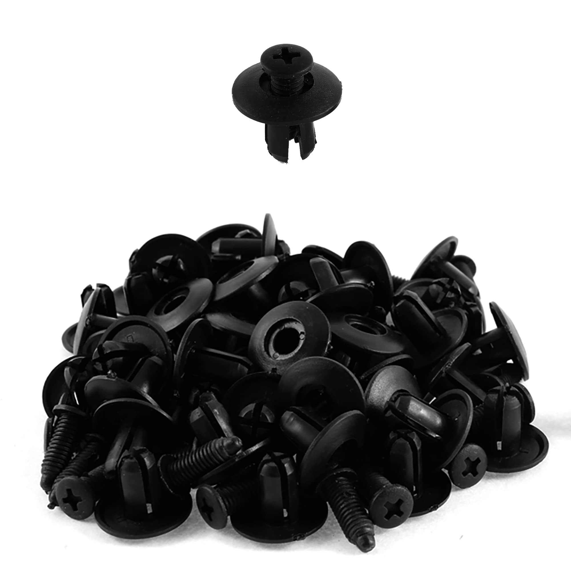 sourcingmap 50 Pcs Black Plastic Car Trim Clips Rivet Fastener - Image 4
