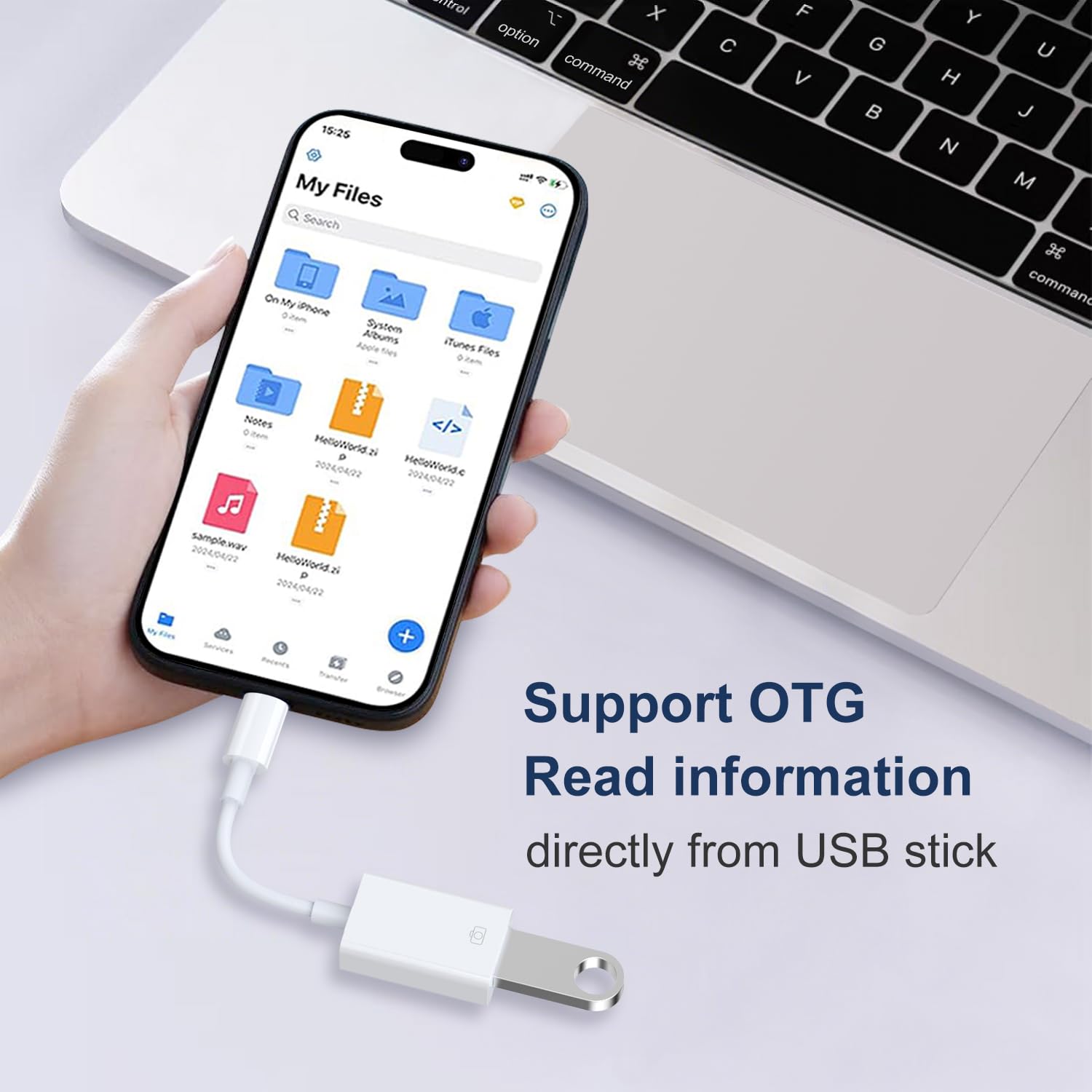 Adaptador USB C a USB 3.0, USB C macho a USB hembra, cable OTG Thunderbolt3 a USB adaptador compatible con MacBook Pro/Air, iPhone 16 Pro Max/16 Plus/16/15, Galaxy S24/S23/S22/S21 (1)