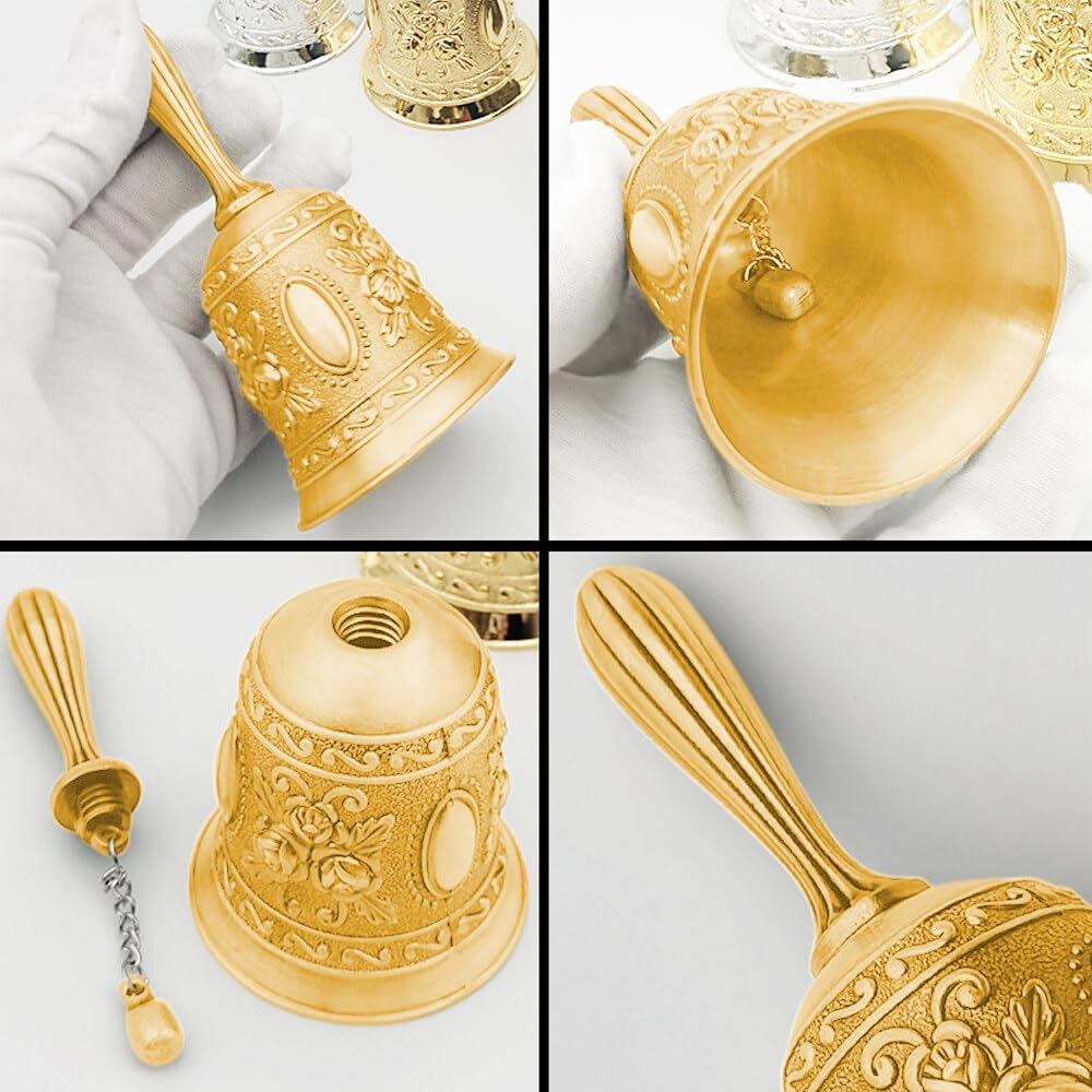 Campanella Di Servizio In Metallo - Per Ristoranti, Hotel, Tavolo, Decorazione Natalizia, Nero - Foto 8