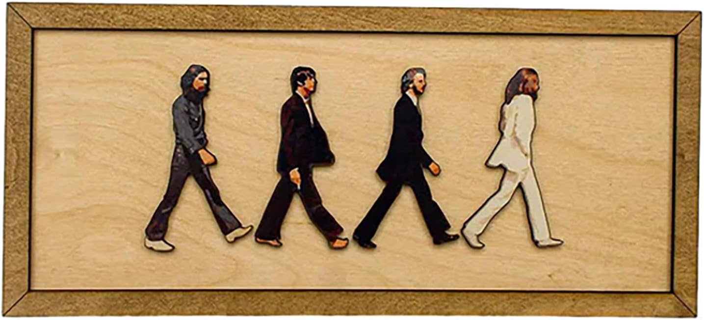 ricife The Beatles Framed Abbey Road Portrait，Wall Art Painting Decor