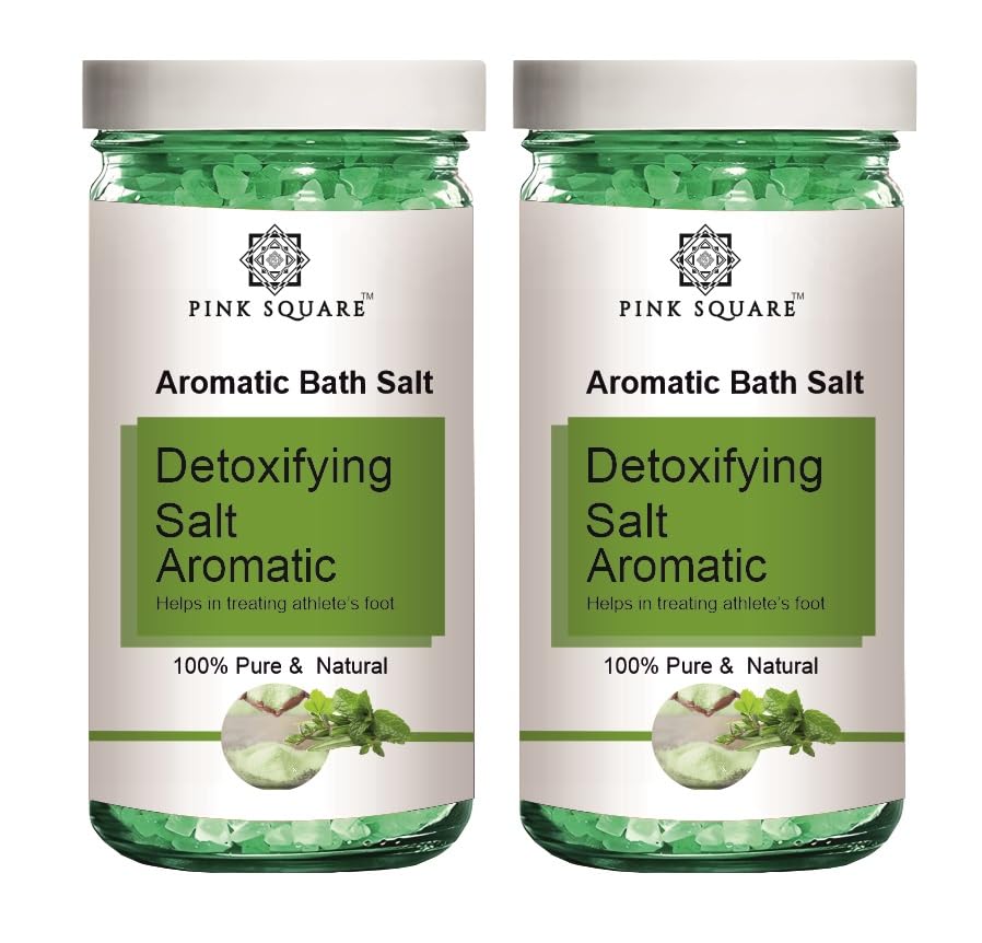 Pink Square Detoxifying Aromatic Bath Salt for Women and Men (Pack of 2, Each 200 Grams)|Bath Salt for Pain Relief, for Body Pain Relief & Stress, Negative Energy & Relaxatation, for Aura Cleansing|-picture-13