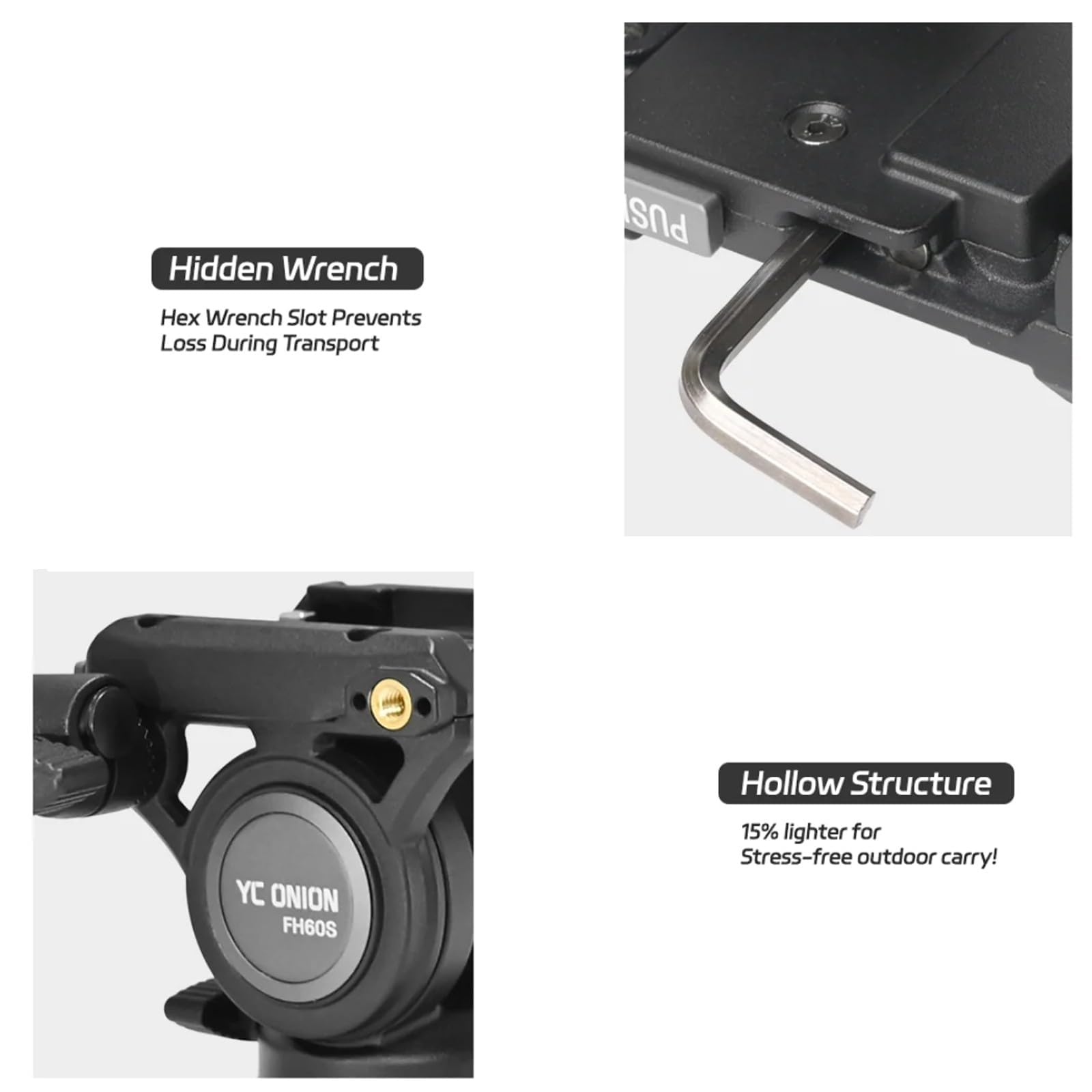 Amazon | YC Onion FH60S プロフェッショナルフルードヘッド、360°回転