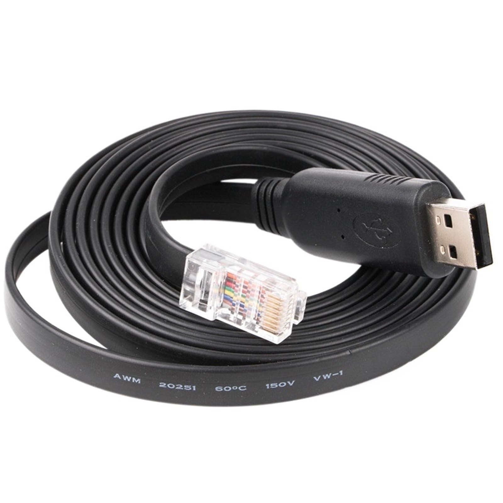 Cable adaptador/convertidor serie USB RJ45 RS232 for consola de enrutador, compatible con Windows 7/8/10/11.(10ft,Black)