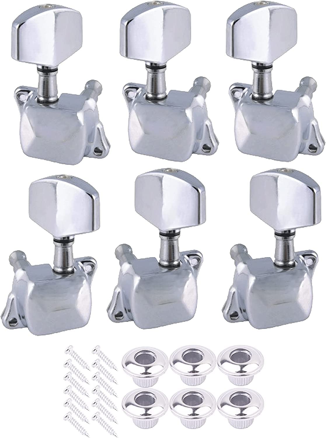 ERYUE accordeurs, Piquets de réglage de Corde de Guitare 6 pièces Mécanique d'accordage Semi-fermé Mécaniques pour Guitare électrique Guitare Acoustique (3 Gauche 3 Droite, Noir ERYUE accordeurs, Piquets de réglage de Corde de Guitare 6 pièces Mécanique d'accordage Semi-fermé Mécaniques pour Guitare électrique Guitare Acoustique (3 Gauche 3 Droite, Noir