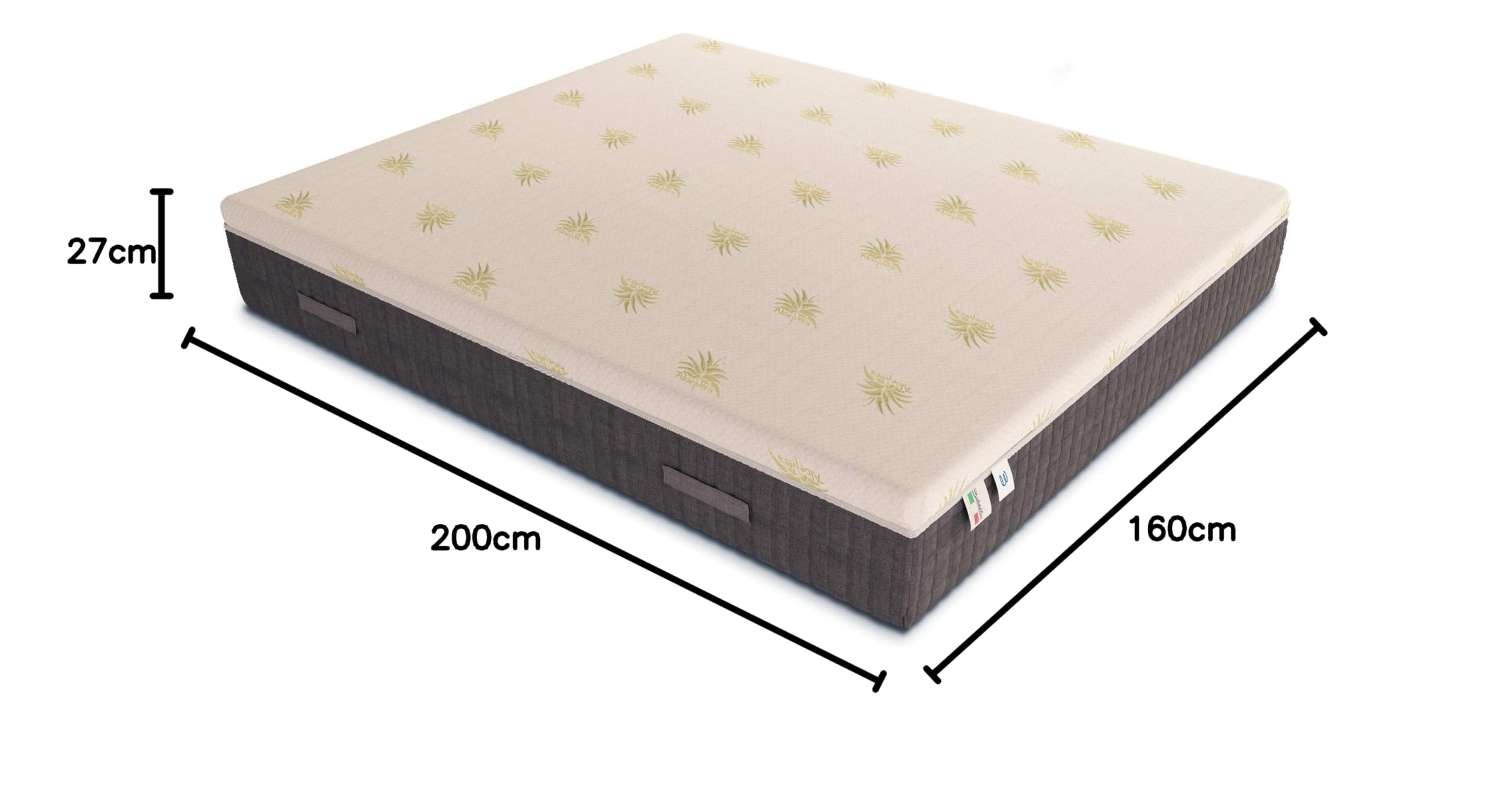 Baldiflex Emporio Materasso Matrimoniale, Molle Insacchettate e Memory, Premium Molle, Memory 7 cm, 11 Zone Differenziate, Sfoderabile, Altezza 27 cm, 160 x 200 cm