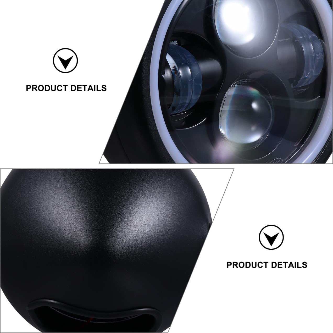 ABOOFAN Faro a LED per Moto Retrò Luce di Guida Notturna, Lampada a LED Resistente All’usura per Guida in Condizioni Avverse, Gruppo Ottico Anteriore Compatibile per Moto Vintage