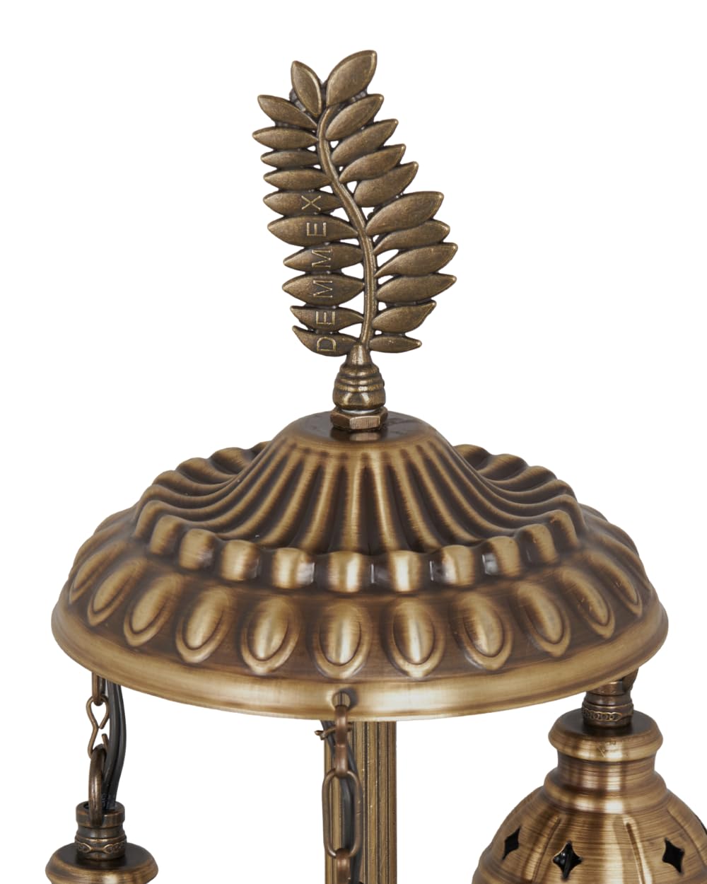 DEMMEX 2023 - Lampada da tavolo da comodino con 3 globi turchi e marocchini, stile bohémien, 53 cm, colore: Blu