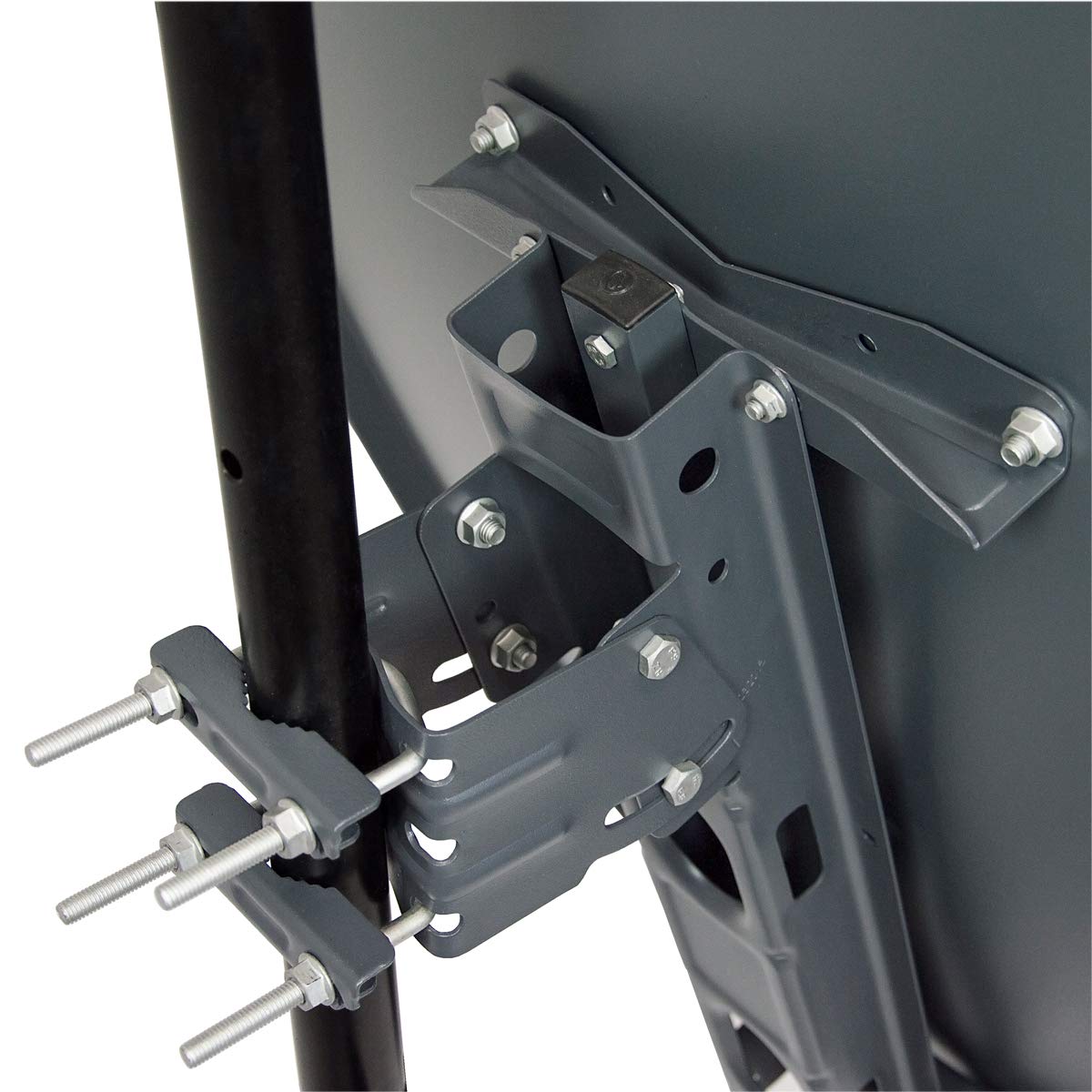 PremiumX Satelliten-Komplettanlage 100cm Satellitenschüssel Aluminium Anthrazit Quad LNB 8X F-Stecker, 1 SAT bis 4 Receiver