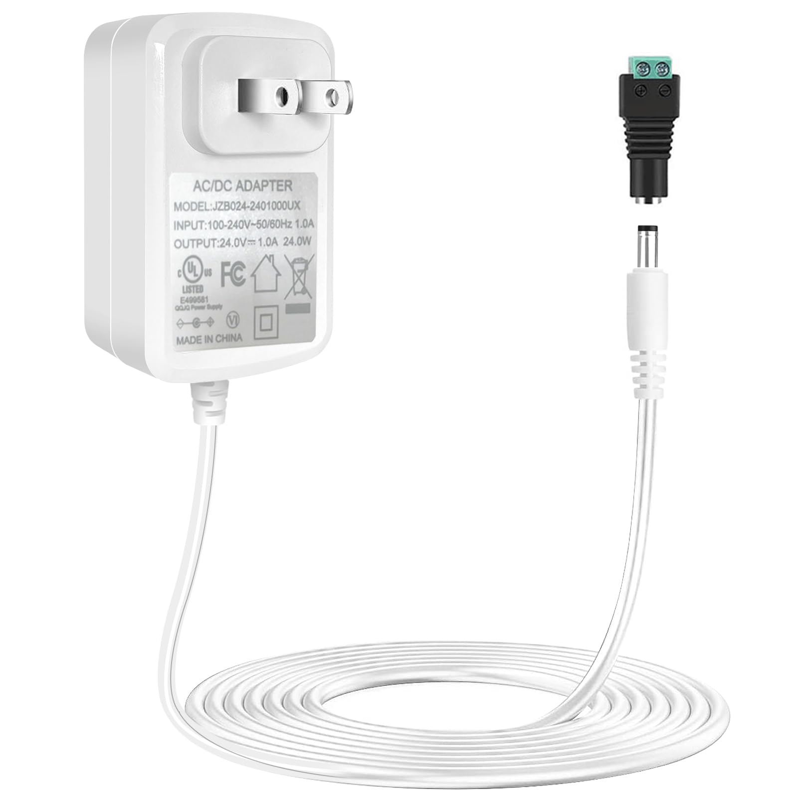 TKDY 24V 1A DC Power Supply Adapter DC24V LED Lighting Transformers fit for Power Input AC 100-240V 24Volt
