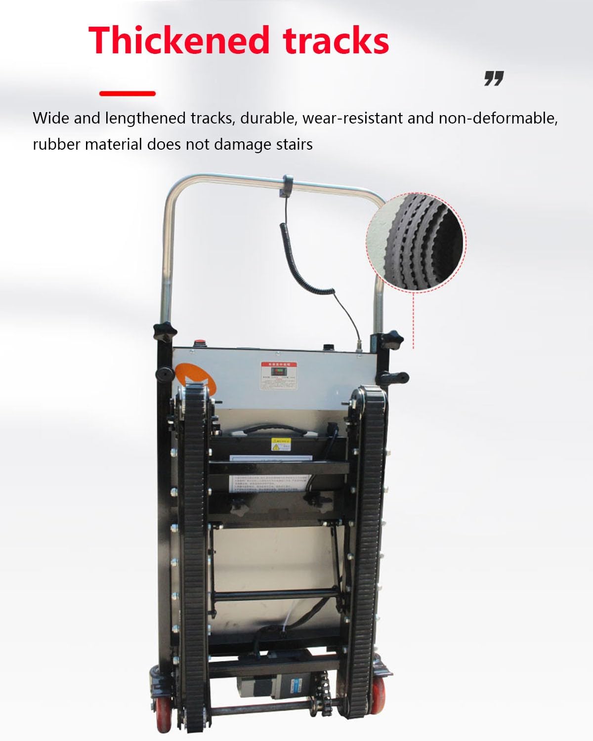 Tipo Cingolato - Montascale Elettrico,Carrello per Scale Cingolato Alimentato A,con capacità di Carico di 350 kg,Trasporto di Attrezzi per Salire E Scendere Le Scale A