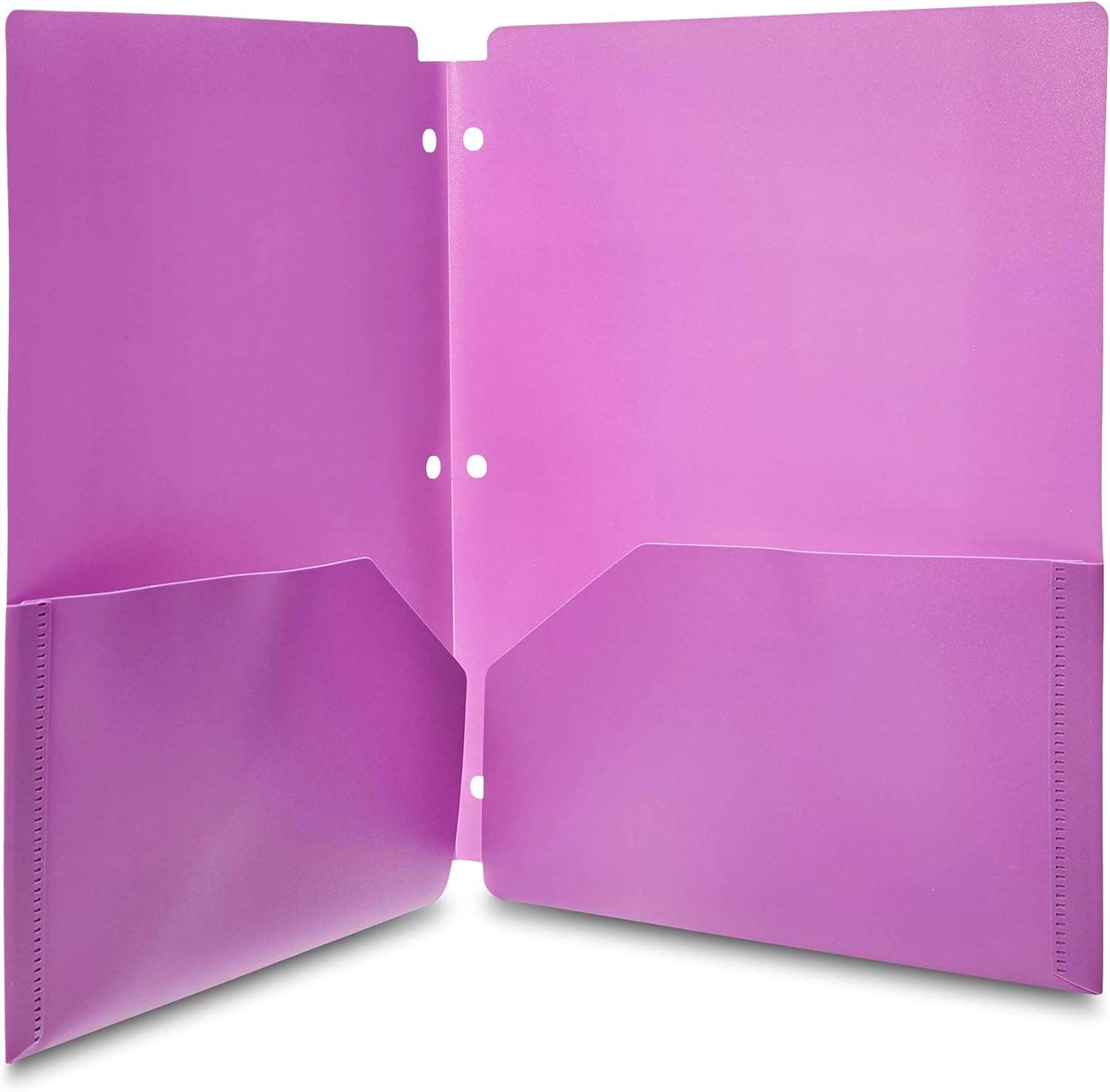  Basics Plastic 3 Hole Punch Folders with 2 Pockets, Multicolor Pack of 6 : Office Products