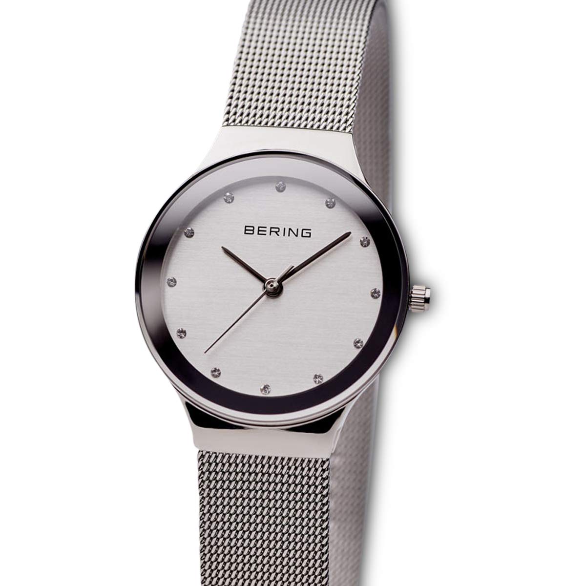 Bering 12934 Reloj de Cuarzo para Mujer con Caja de Acero Inoxidable de 34 mm y Esfera, Correa milanesa, Cristal de Zafiro y Resistencia al Agua de 3 ATM