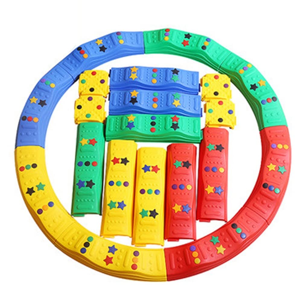 20 PCS kids obstacle course balance beam stepping stones, Home Kindergarten Early Education Center Playground Sensory Integration Training Toys