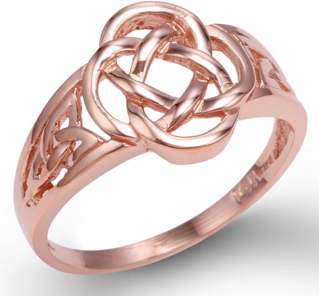 Celtic Rings 14k Rose Gold Ladies Trinity Triquetra Ring