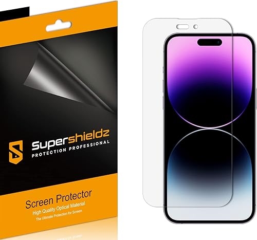Supershieldz Paquete de 6 protectores de pantalla diseñados para iPhone 14 Pro Max (6.7 pulgadas), protector transparente de alta definición (PET)