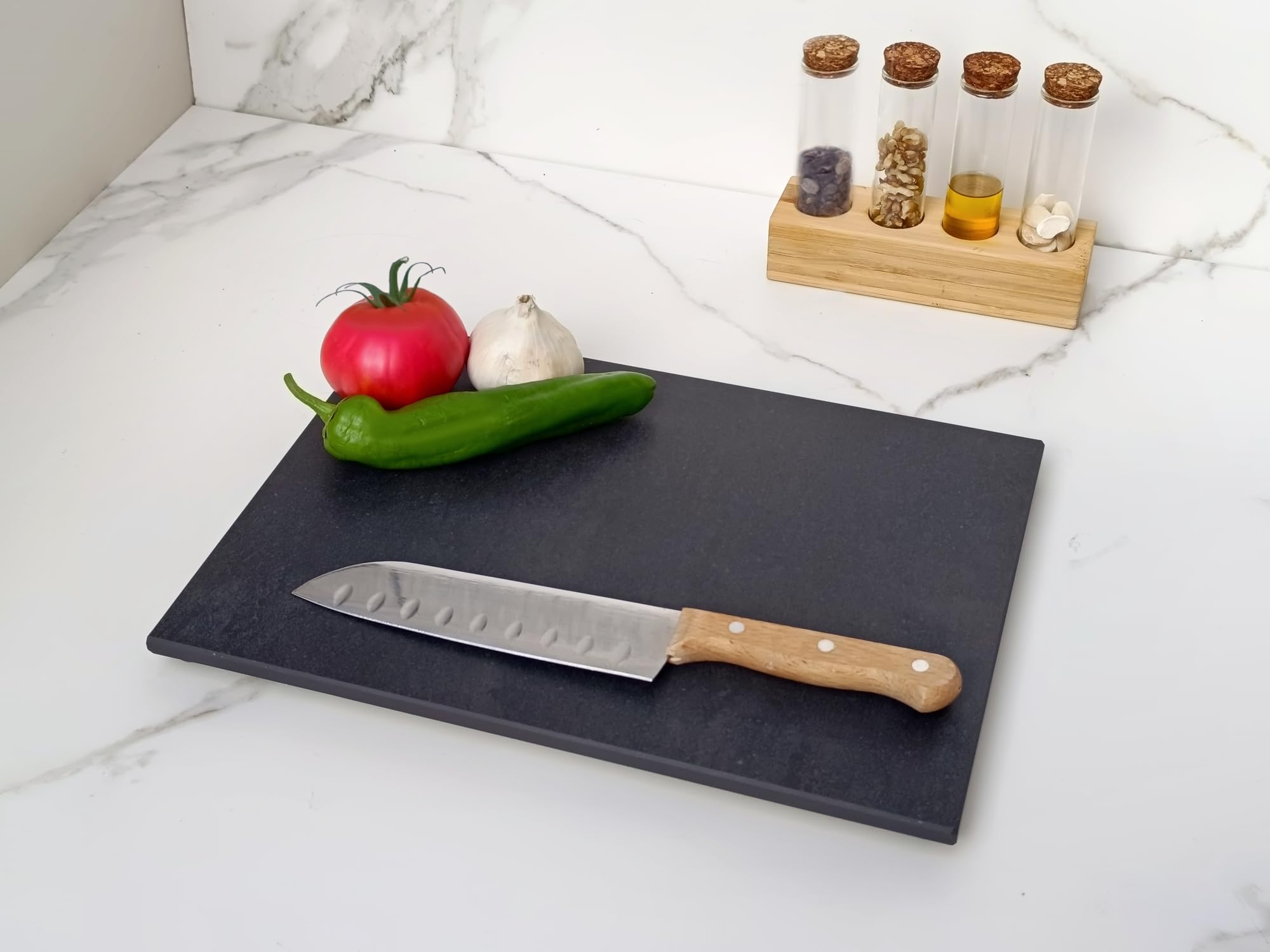 LOANE - Tagliere multifunzionale - Tagliere da cucina, in porcellana, resistente al calore e ai graffi, ideale per tritare, servire e presentare alimenti (onice)