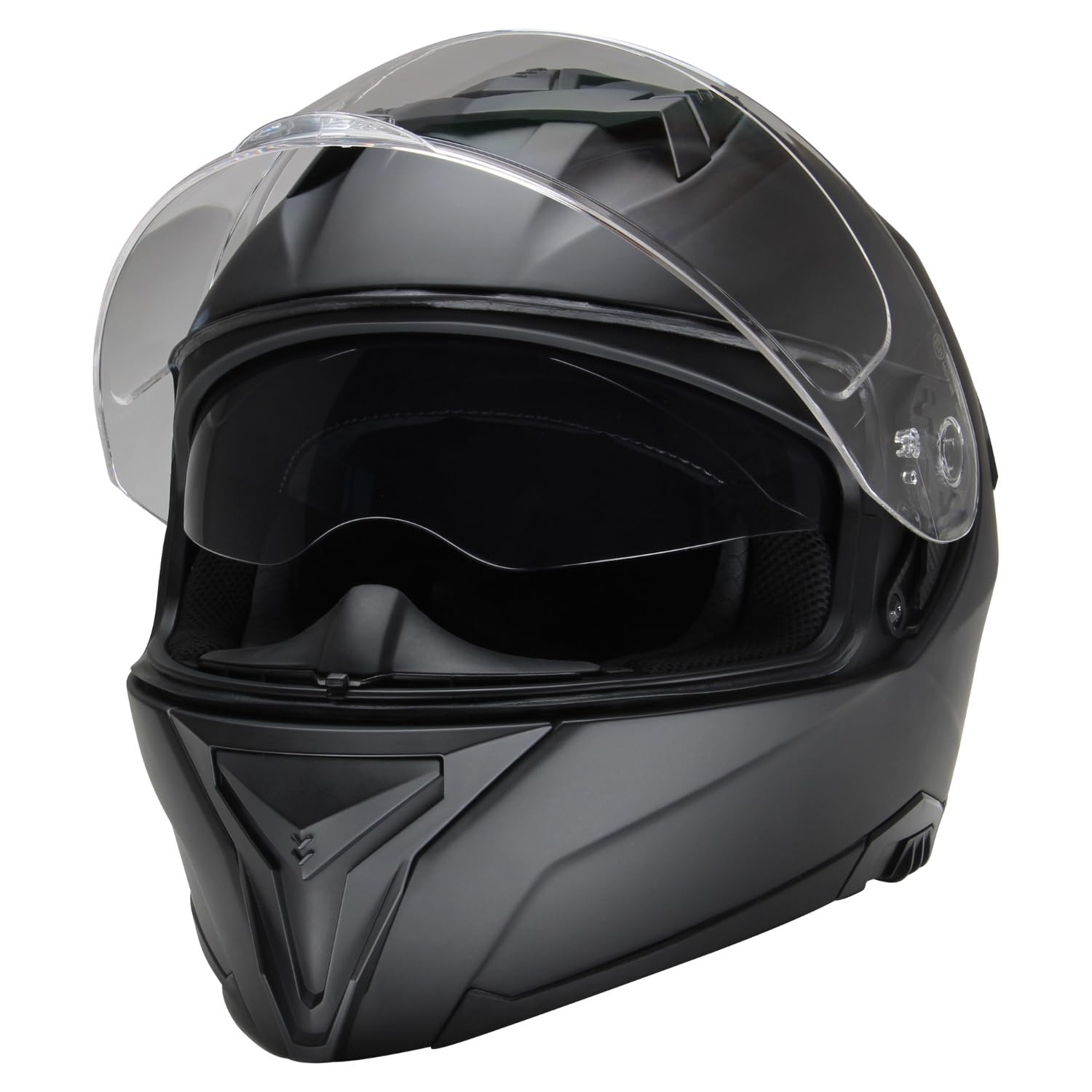 CMX Integralhelm Motorradhelm Blacky M schwarz matt | Visier klar montiert, Visier getönt beiliegend