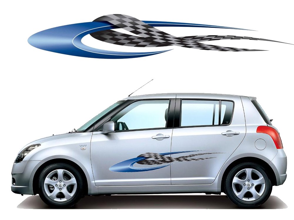 Generic Paper Graphics Car Sticker, 51.18 x 5.9 Inches, Multicolour