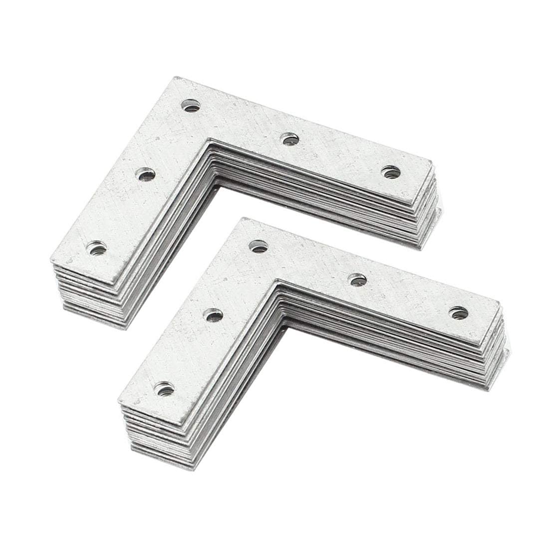 Flat Corner Brace Joint Right Angle Bracket Plate Connector Joint Fastener Shelf Support Repair Silver Tone for Wood Chair Bookshelf Window,75mm x 75mm/ 2.95" x 2.95" Pack of - (4)-picture-12